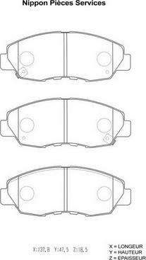 NPS H360A30 - Brake Pad Set, disc brake www.autospares.lv