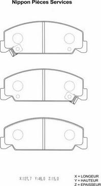 NPS H360A33 - Brake Pad Set, disc brake www.autospares.lv