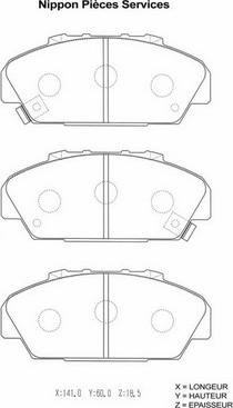 NPS H360A29 - Brake Pad Set, disc brake www.autospares.lv