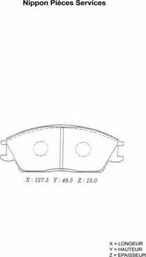 NPS H360A20 - Brake Pad Set, disc brake www.autospares.lv