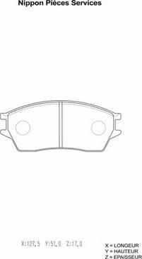 NPS H360A21 - Brake Pad Set, disc brake www.autospares.lv