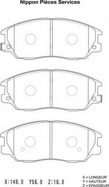 NPS H360I18 - Brake Pad Set, disc brake www.autospares.lv