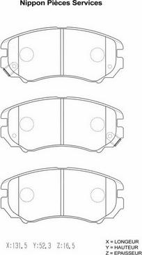 NPS H360I17 - Brake Pad Set, disc brake www.autospares.lv