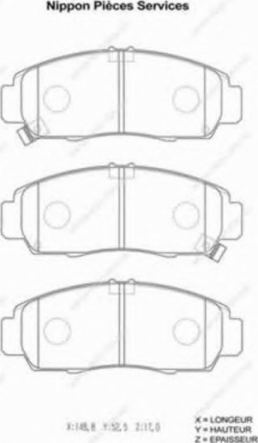 NPS H361A03 - Brake Pad Set, disc brake www.autospares.lv