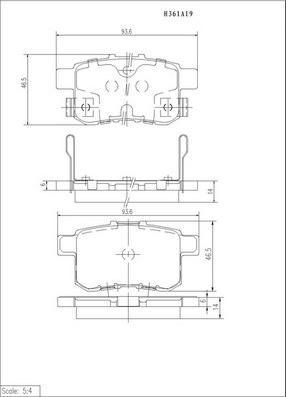 NPS H361A19 - Bremžu uzliku kompl., Disku bremzes www.autospares.lv