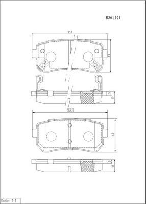 NPS H361I09 - Bremžu uzliku kompl., Disku bremzes www.autospares.lv