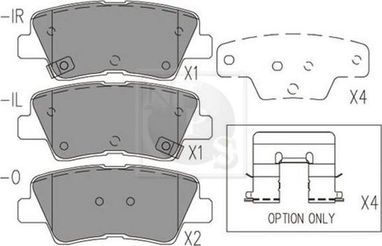 NPS H361I15 - Brake Pad Set, disc brake www.autospares.lv