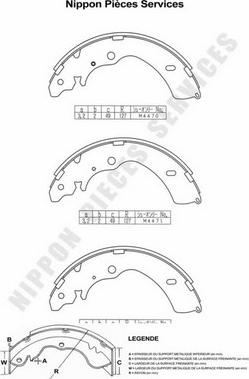 NPS I350U03 - Bremžu loku komplekts www.autospares.lv