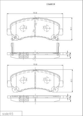 NPS I360U19 - Bremžu uzliku kompl., Disku bremzes www.autospares.lv