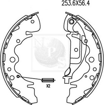 NPS K350A11 - Bremžu loku komplekts www.autospares.lv