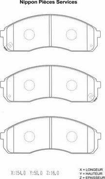 NPS K360A08 - Bremžu uzliku kompl., Disku bremzes www.autospares.lv