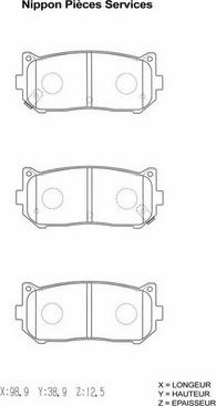 NPS K361A04 - Brake Pad Set, disc brake www.autospares.lv