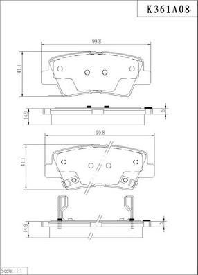 NPS K361A08 - Bremžu uzliku kompl., Disku bremzes www.autospares.lv