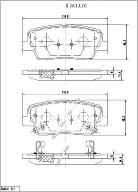 NPS K361A10 - Bremžu uzliku kompl., Disku bremzes www.autospares.lv