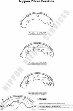 NPS M350A19 - Bremžu loku komplekts autospares.lv