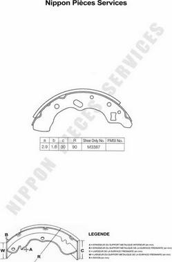 NPS M350A17 - Bremžu loku komplekts autospares.lv