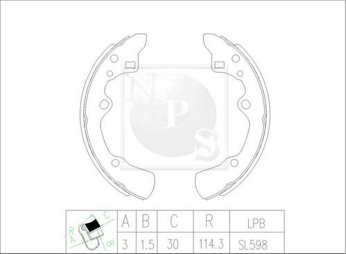 NPS M350A29 - Bremžu loku komplekts www.autospares.lv