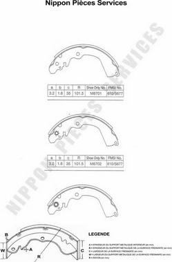 NPS M350I05 - Bremžu loku komplekts autospares.lv