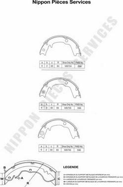 NPS M350I19 - Brake Shoe Set www.autospares.lv