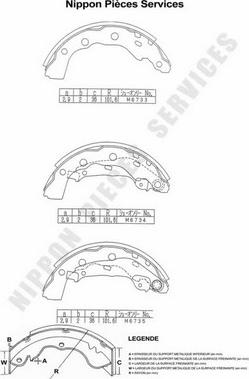 NPS M350I39 - Bremžu loku komplekts autospares.lv