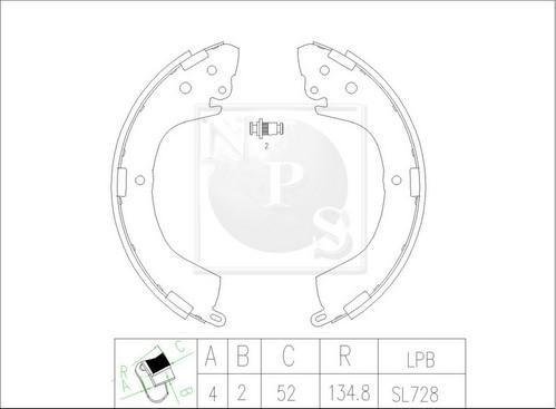 NPS M350I35 - Bremžu loku komplekts www.autospares.lv