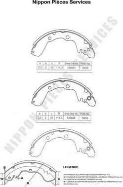 NPS M350I30 - Bremžu loku komplekts autospares.lv