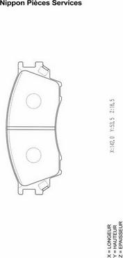 NPS M360A45 - Brake Pad Set, disc brake www.autospares.lv