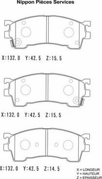 NPS M360A40 - Bremžu uzliku kompl., Disku bremzes www.autospares.lv