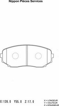 NPS M360A66 - Brake Pad Set, disc brake www.autospares.lv