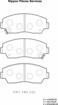 NPS M360A34 - Brake Pad Set, disc brake www.autospares.lv