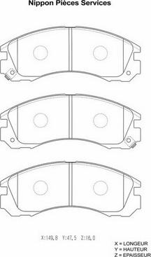 NPS M360I07 - Тормозные колодки, дисковые, комплект www.autospares.lv