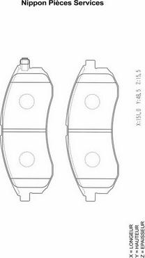 NPS M360I16 - Brake Pad Set, disc brake www.autospares.lv