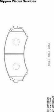 NPS M360I84 - Brake Pad Set, disc brake www.autospares.lv