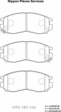 NPS M360I30 - Brake Pad Set, disc brake www.autospares.lv