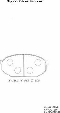 NPS M360I20 - Тормозные колодки, дисковые, комплект www.autospares.lv