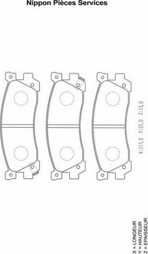 NPS M361A05 - Bremžu uzliku kompl., Disku bremzes www.autospares.lv