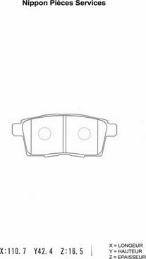 NPS M361A19 - Brake Pad Set, disc brake www.autospares.lv