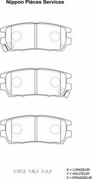 NPS M361I06 - Brake Pad Set, disc brake www.autospares.lv