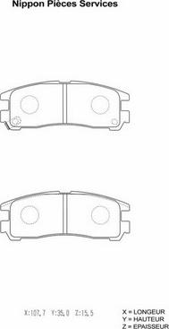 NPS M361I03 - Brake Pad Set, disc brake www.autospares.lv