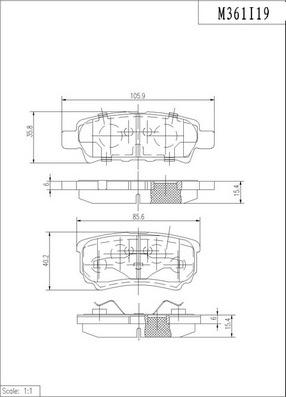 NPS M361I19 - Bremžu uzliku kompl., Disku bremzes www.autospares.lv