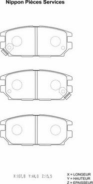 NPS M361I17 - Brake Pad Set, disc brake www.autospares.lv