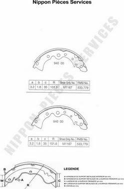 NPS N350N04 - Bremžu loku komplekts www.autospares.lv