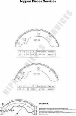 NPS N350N06 - Bremžu loku komplekts autospares.lv