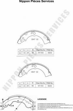 NPS N350N03 - Bremžu loku komplekts www.autospares.lv