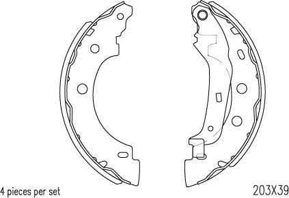 NPS N350N89 - Bremžu loku komplekts www.autospares.lv