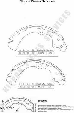 NPS N350N38 - Bremžu loku komplekts autospares.lv