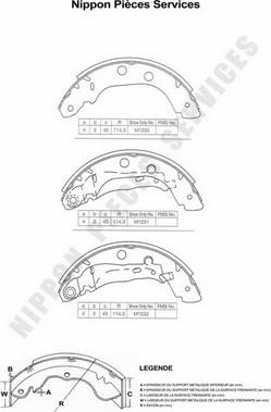 NPS N350N74 - Bremžu loku komplekts www.autospares.lv