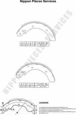 NPS N350N78 - Brake Shoe Set www.autospares.lv