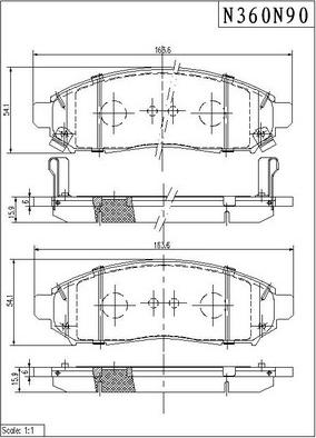 NPS N360N90 - Bremžu uzliku kompl., Disku bremzes www.autospares.lv