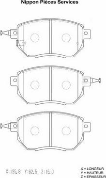 NPS N360N91 - Bremžu uzliku kompl., Disku bremzes www.autospares.lv